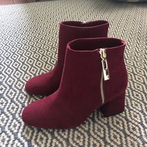 Deep maroon heeled boots